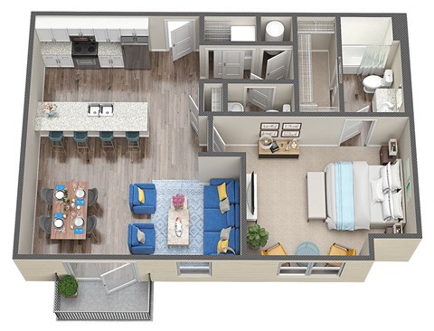 A5 Loft 1 Bed 1.5 Bath Floor Plan at Waterline Bonita Springs, Bonita Springs, FL